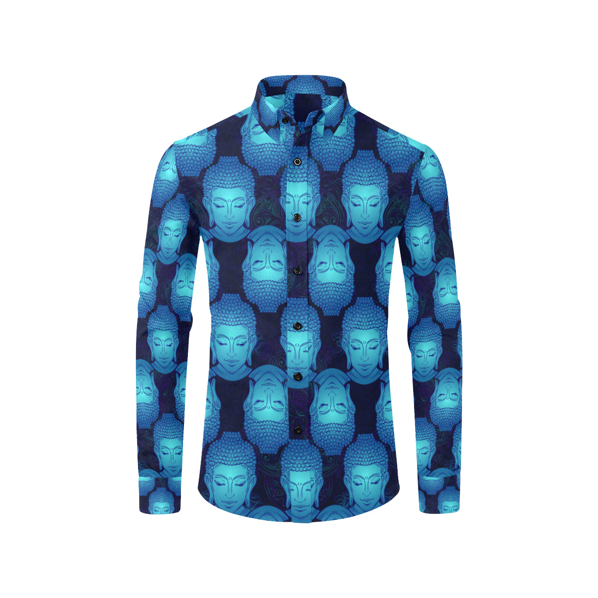 Buddha Head Mandala Men's Long Sleeve Shirt
