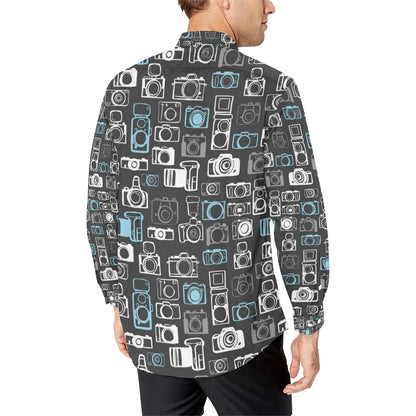 Camera Pattern Print Design 04 Men's Long Sleeve Shirt