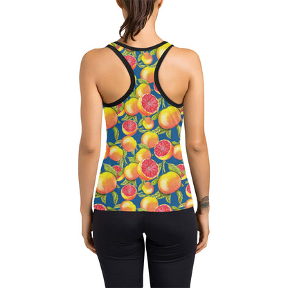 Grapefruit Pattern Print Design GF04 Women's Racerback Tank Top