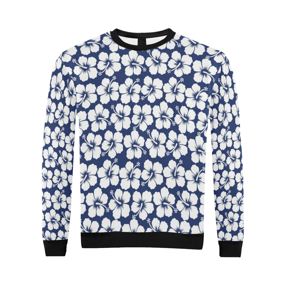 Hibiscus Pattern Print Design HB013 Men Long Sleeve Sweatshirt