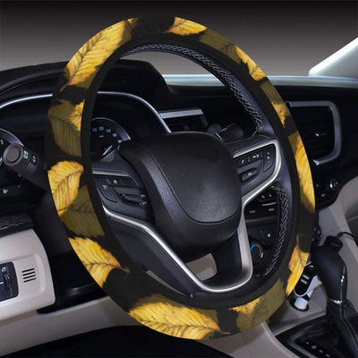 Elm Leave Summer Print Pattern Steering Wheel Cover with Elastic Edge