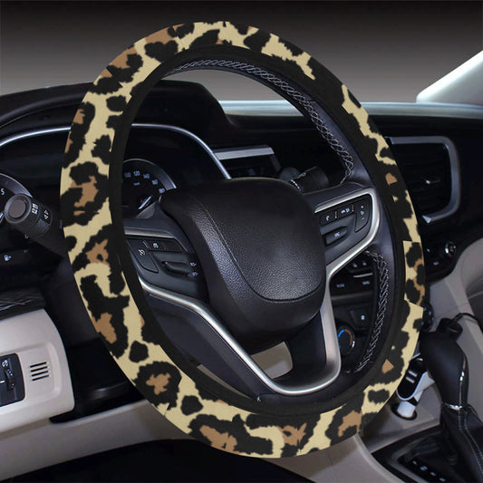Cheetah Pattern Print Design 02 Steering Wheel Cover with Elastic Edge