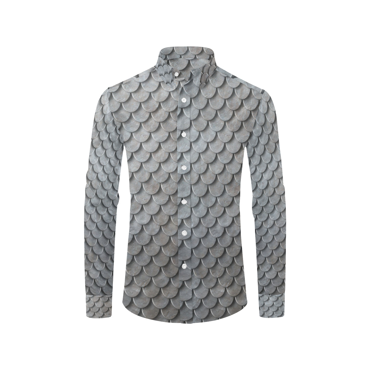 Armor Scales Pattern Print Design 03 Men's Long Sleeve Shirt