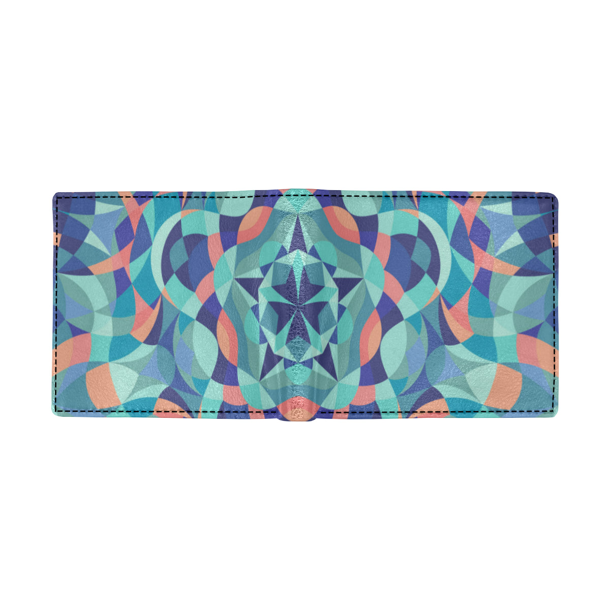 Kaleidoscope Pattern Print Design 03 Men's ID Card Wallet