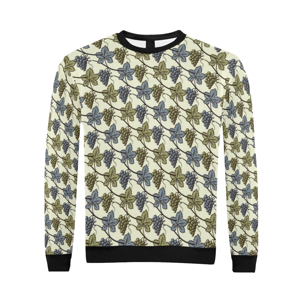 Grape Pattern Print Design GP03 Men Long Sleeve Sweatshirt