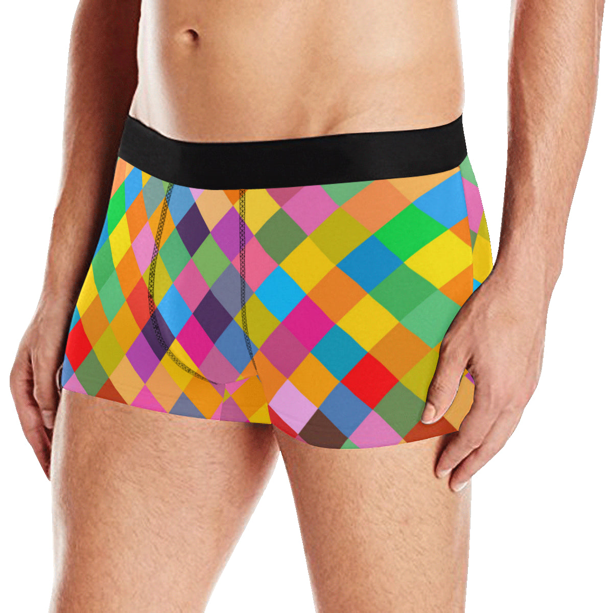 Harlequin Pattern Print Design 02 Men's Boxer Briefs