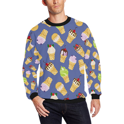 Ice Cream Pattern Print Design IC03 Men Long Sleeve Sweatshirt