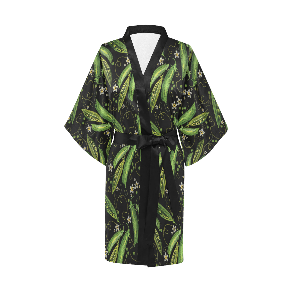 Peas Pattern Print Design A02 Women's Short Kimono