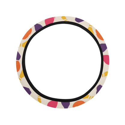 Bowling Pattern Print Design 06 Steering Wheel Cover with Elastic Edge