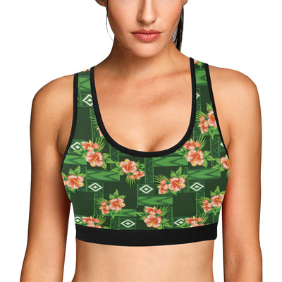 Hibiscus Pattern Print Design HB05 Sports Bra