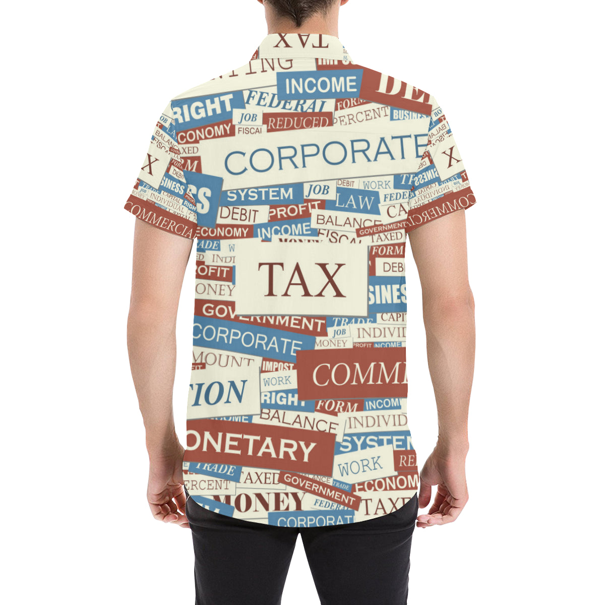 Accounting Financial Pattern Print Design 01 Men's Short Sleeve Button Up Shirt