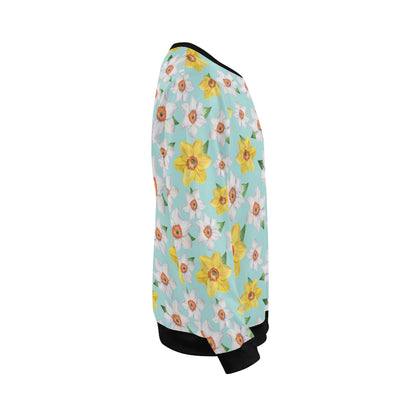 Daffodils Pattern Print Design DF07 Men Long Sleeve Sweatshirt
