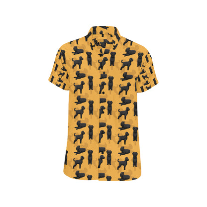 Bouviers des Flandres Pattern Print Design 01 Men's Short Sleeve Button Up Shirt