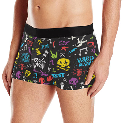 Rock and Roll Pattern Print Design A02 Men's Boxer Briefs