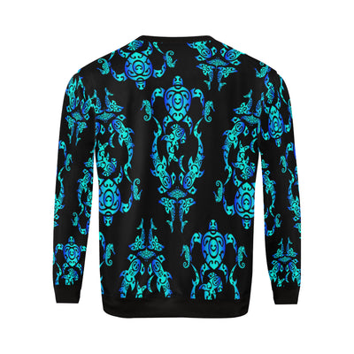 Sea turtle Polynesian Tribal Hawaiian Men Long Sleeve Sweatshirt