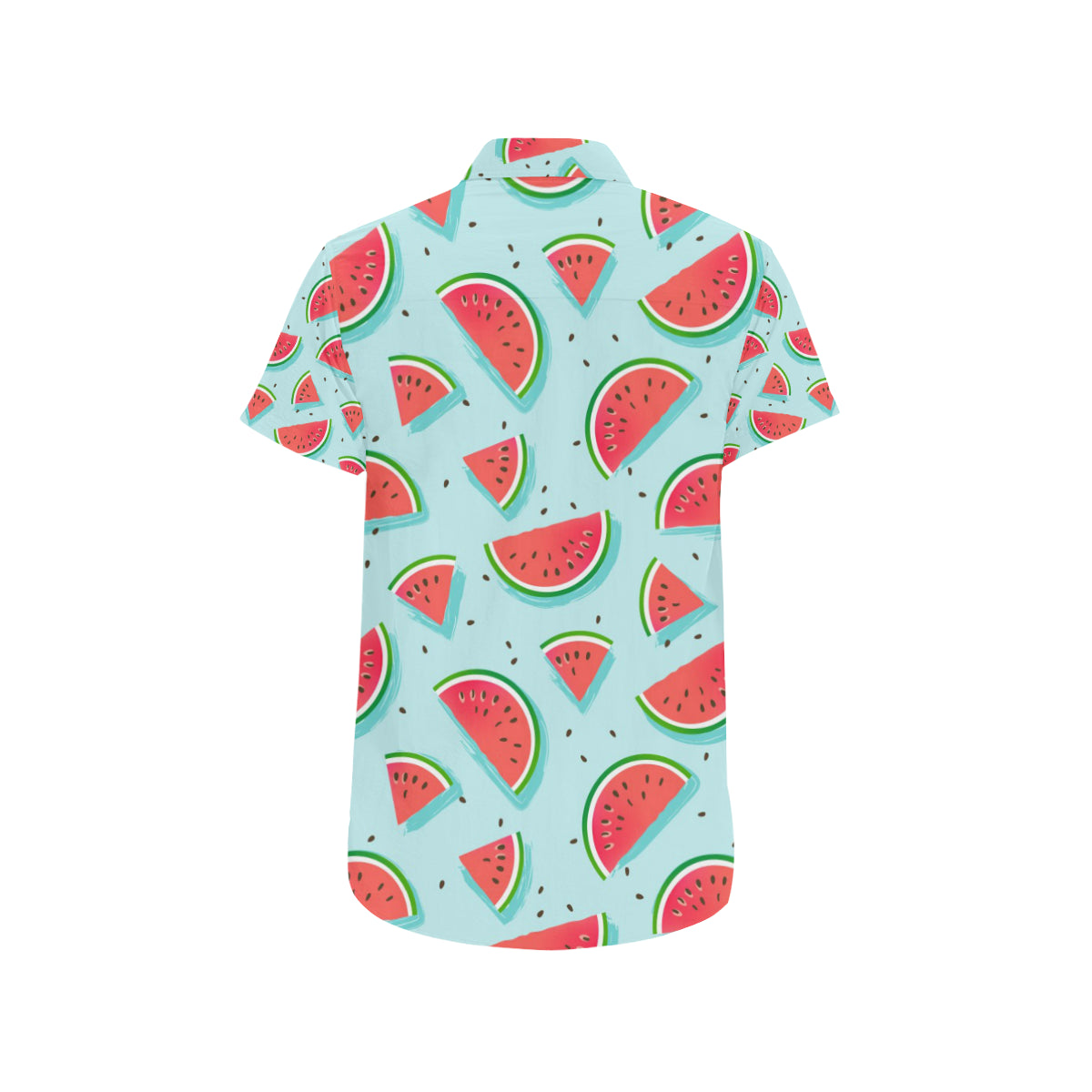 Watermelon Pattern Print Design WM03 Men's Short Sleeve Button Up Shirt