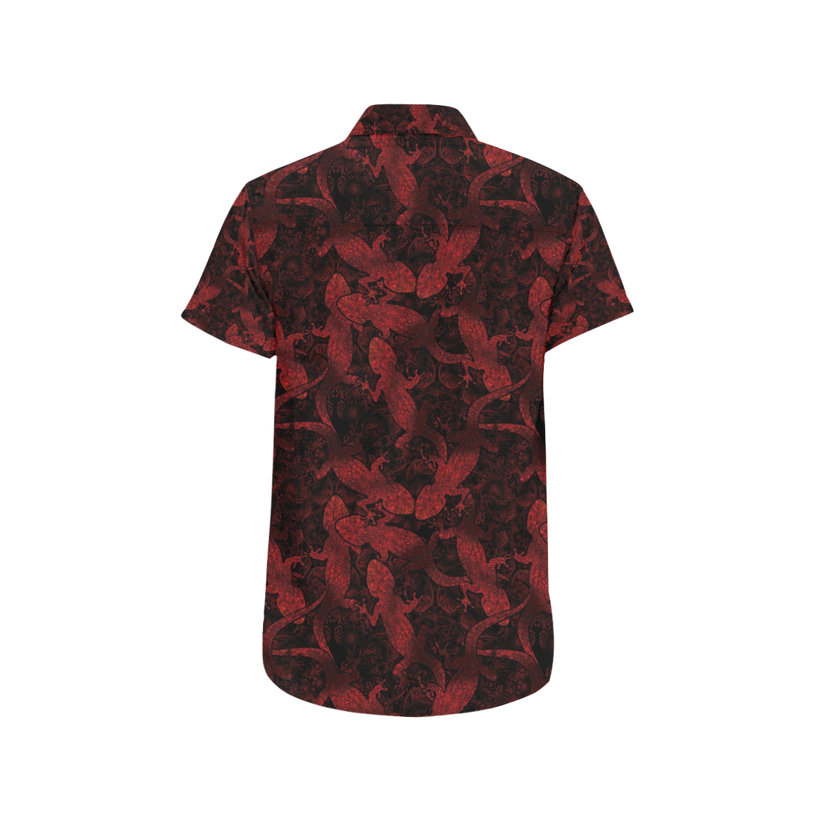 Gecko Pattern Print Design 04 Men's Short Sleeve Button Up Shirt