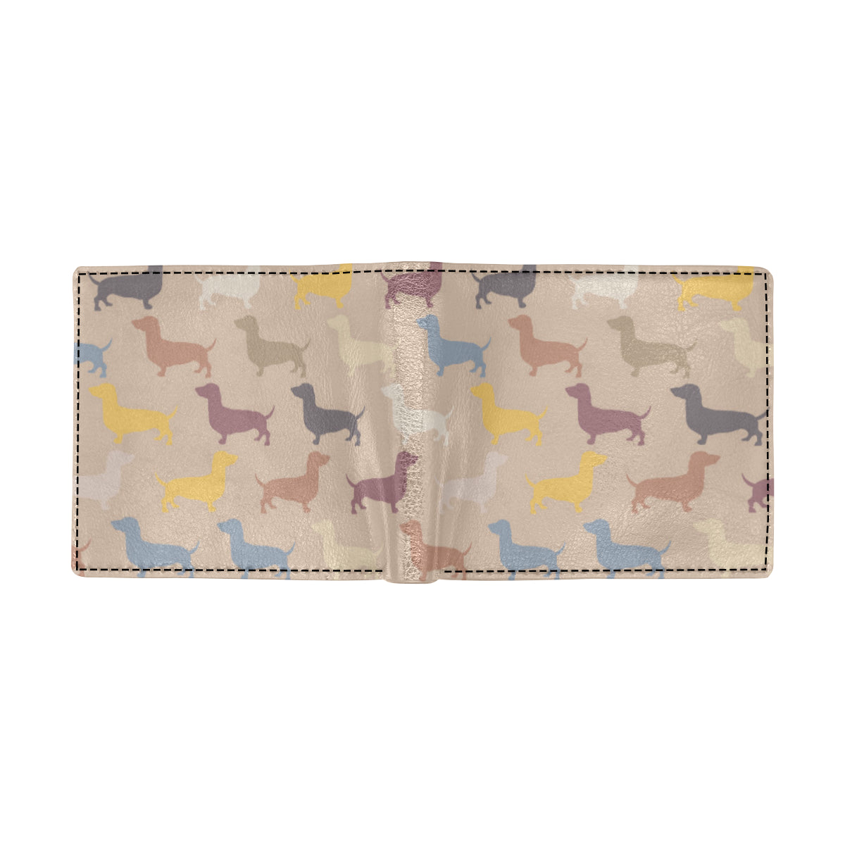 Dachshund Pattern Print Design 03 Men's ID Card Wallet