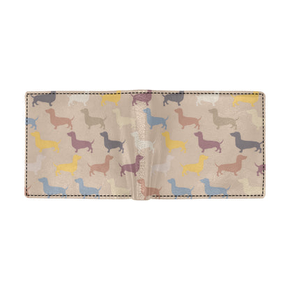 Dachshund Pattern Print Design 03 Men's ID Card Wallet