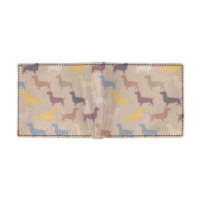 Dachshund Pattern Print Design 03 Men's ID Card Wallet