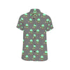 Alien Pattern Print Design 02 Men's Short Sleeve Button Up Shirt