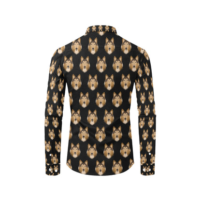 Collies Pattern Print Design 01 Men's Long Sleeve Shirt