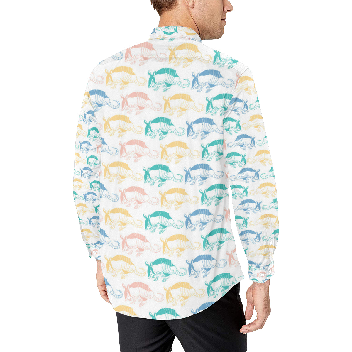 Armadillo Pattern Print Design 05 Men's Long Sleeve Shirt