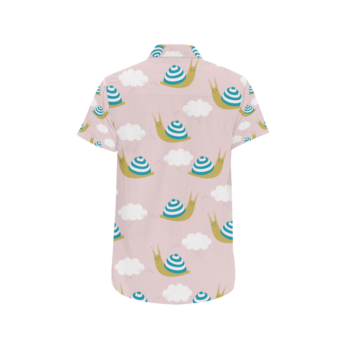 Snail Pattern Print Design 02 Men's Short Sleeve Button Up Shirt