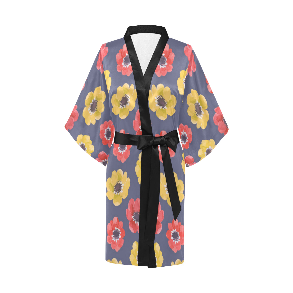 Anemone Pattern Print Design AM010 Women's Short Kimono