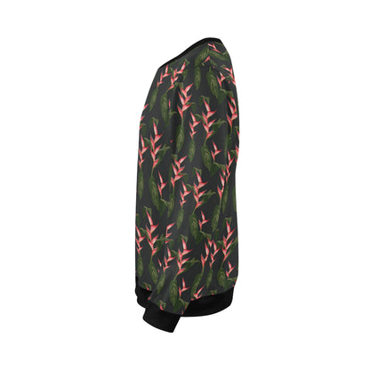 Heliconia Pattern Print Design HL07 Men Long Sleeve Sweatshirt