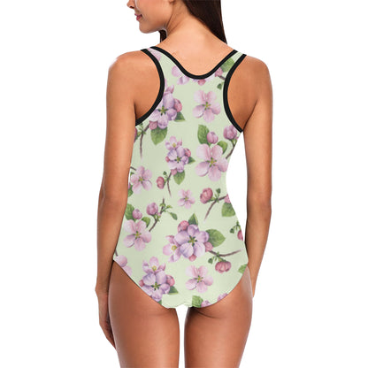 Apple blossom Pattern Print Design AB05 Women Swimsuit