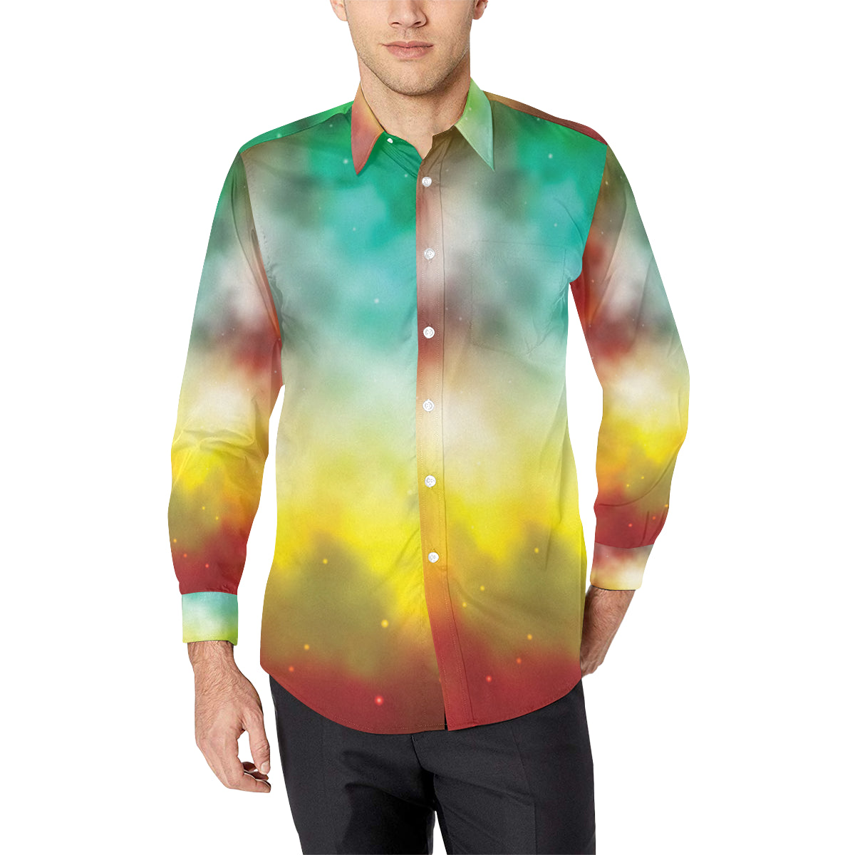 Nebula Pattern Print Design A04 Men's Long Sleeve Shirt