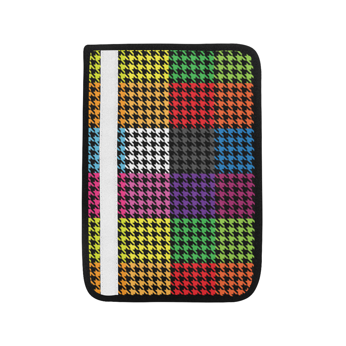 Houndstooth Colorful Pattern Print Design 01 Car Seat Belt Cover