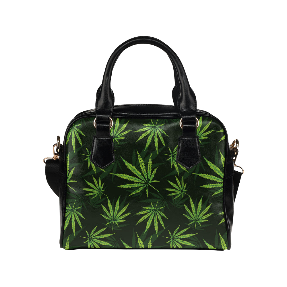 Pot Leaf Pattern Print Design A03 Shoulder Handbag