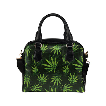 Pot Leaf Pattern Print Design A03 Shoulder Handbag