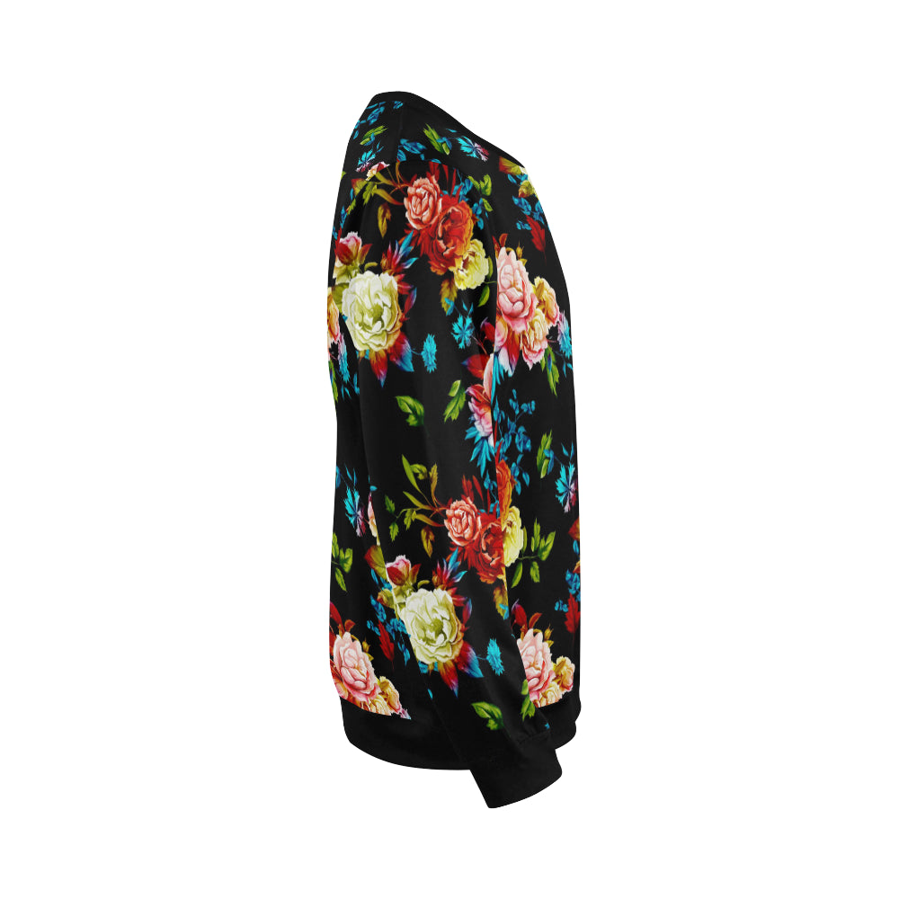 Peony Pattern Print Design PE07 Men Long Sleeve Sweatshirt