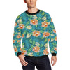 Plumeria Tropical Flower Design Print Men Long Sleeve Sweatshirt