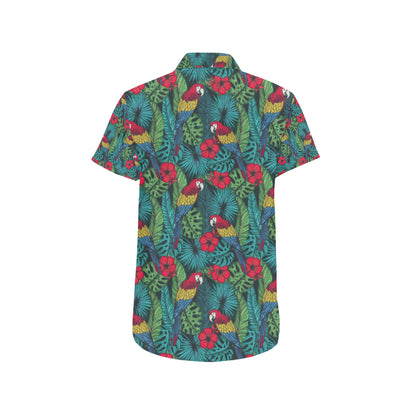 Parrot Pattern Print Design A05 Men's Short Sleeve Button Up Shirt