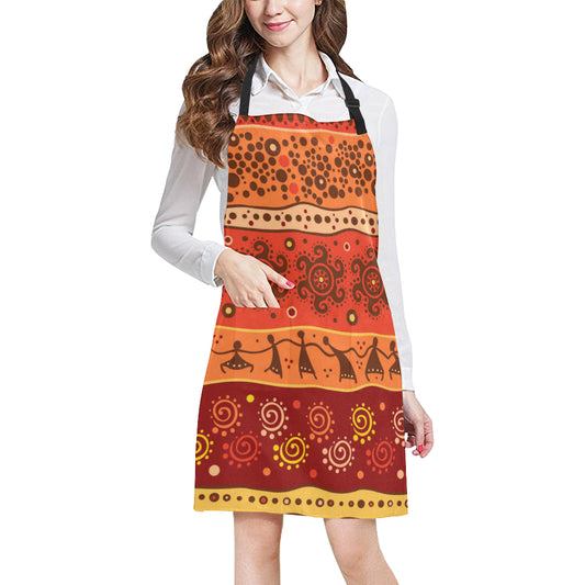 African Pattern Print Design 04 Apron with Pocket