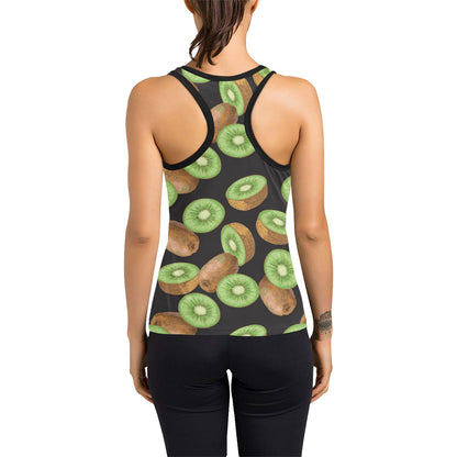 Kiwi Pattern Print Design KW03 Women's Racerback Tank Top