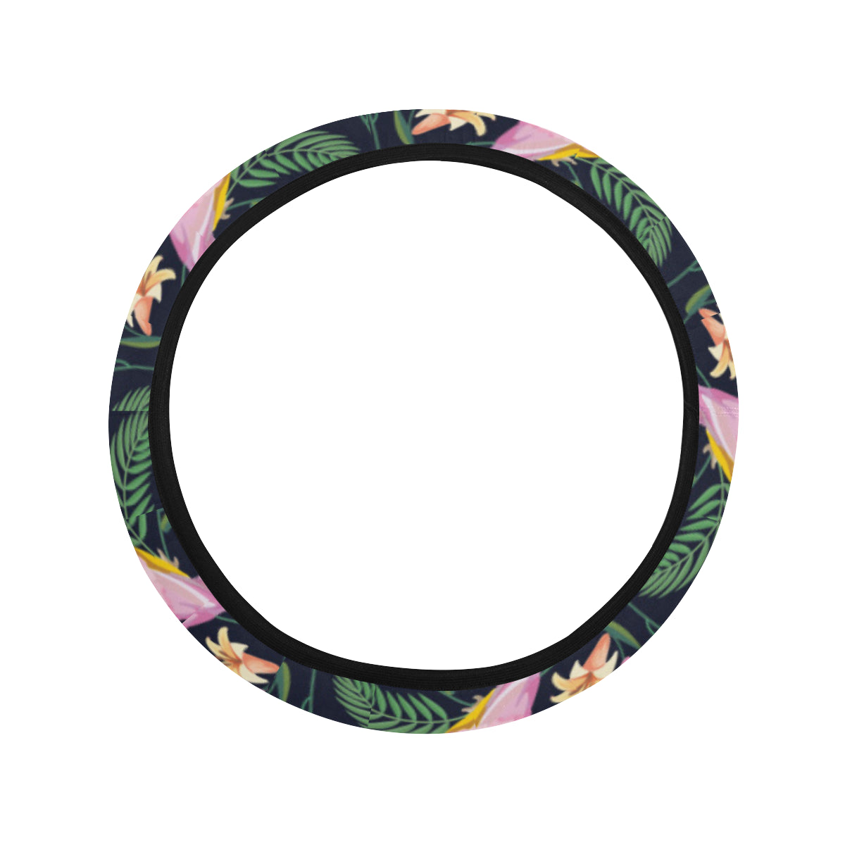 Cockatoo Pattern Print Design 03 Steering Wheel Cover with Elastic Edge