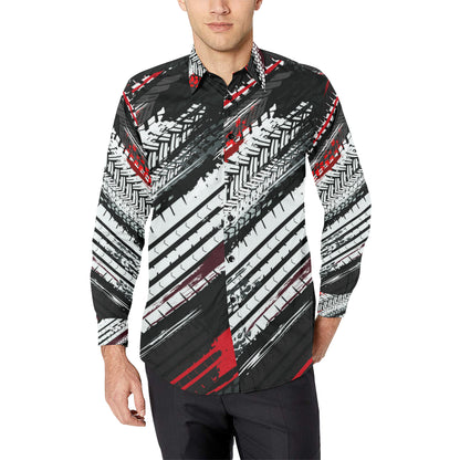 Racing Pattern Print Design A03 Men's Long Sleeve Shirt