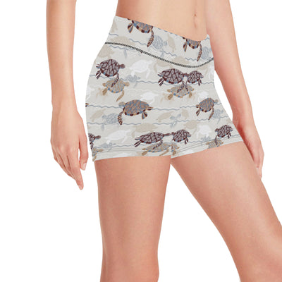 Sea Turtle Pattern Print Design T07 Yoga Shorts