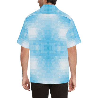 Geometric Blue Pattern Print Design 01 Men's Hawaiian Shirt