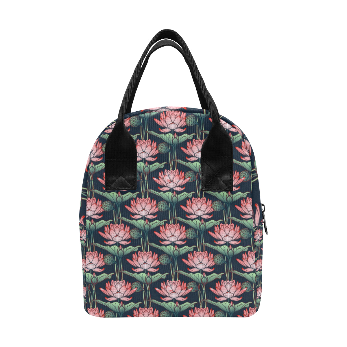 Water Lily Pattern Print Design WL03 Insulated Lunch Bag