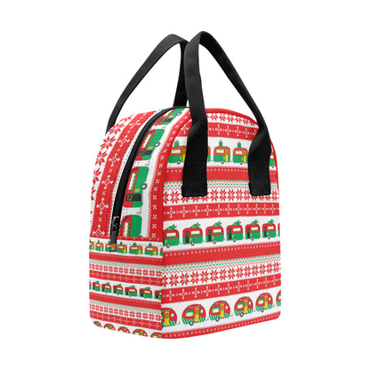 Camper Camping Ugly Christmas Design Print Insulated Lunch Bag