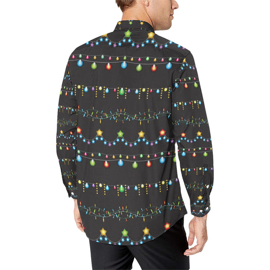 Christmas Light Pattern Print Design 01 Men's Long Sleeve Shirt