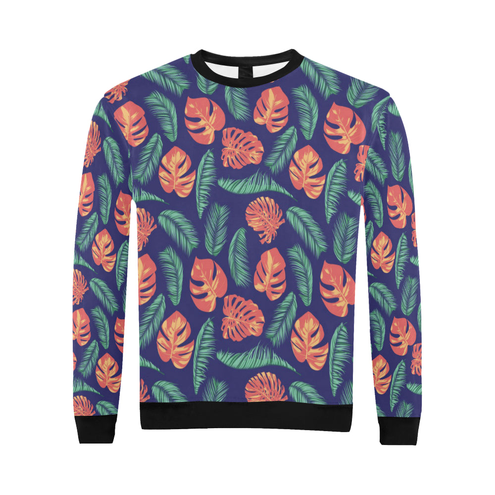Palm Leaves Pattern Print Design PL011 Men Long Sleeve Sweatshirt