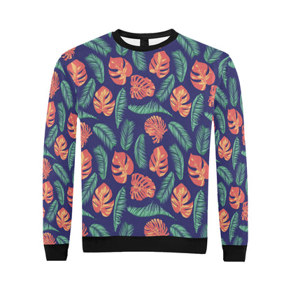 Palm Leaves Pattern Print Design PL011 Men Long Sleeve Sweatshirt