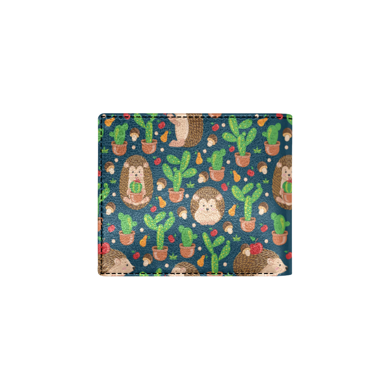 Hedgehog Cactus Pattern Print Design 04 Men's ID Card Wallet